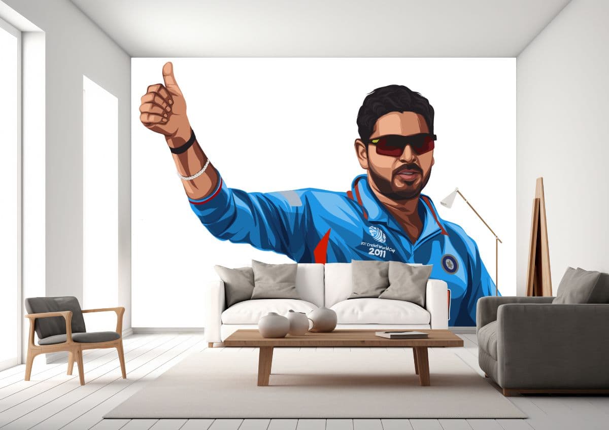 The Champ, Yuvraj Singh Wallpaper for Wall shown in a room