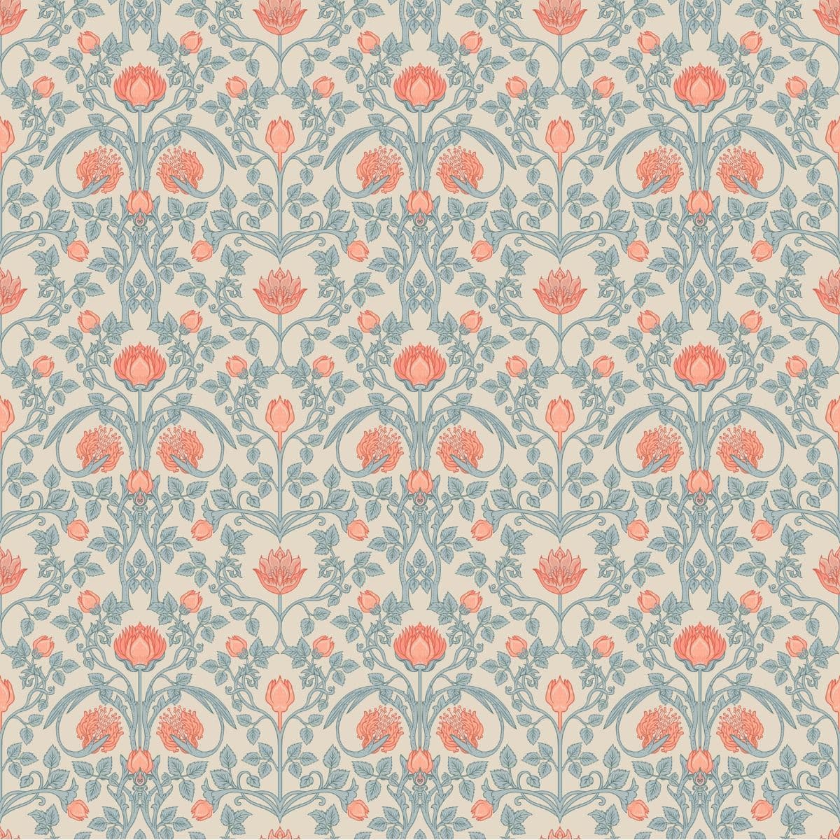 Mid Century Retro Wardrobe Wallpaper pattern detail