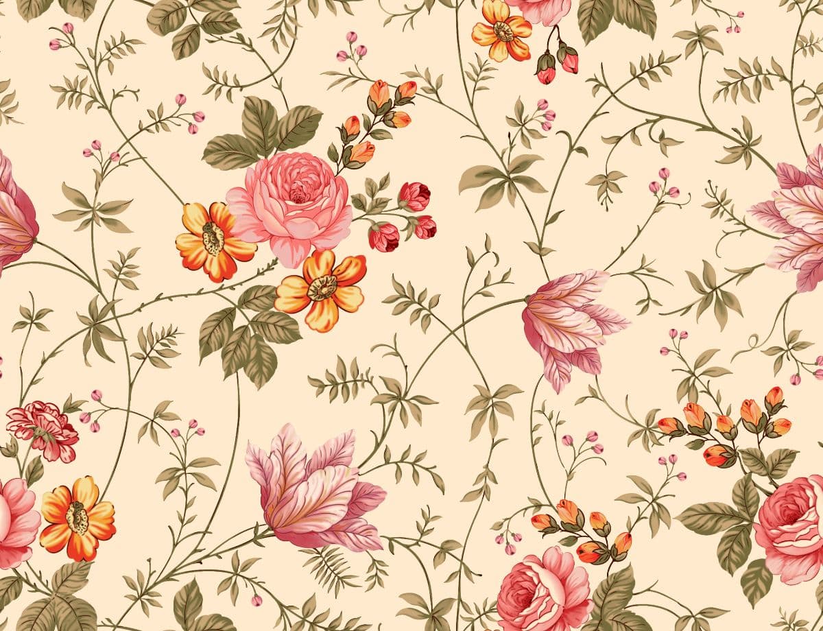 Rosy, Beautiful Floral Design Wardrobe Wallpaper pattern detail