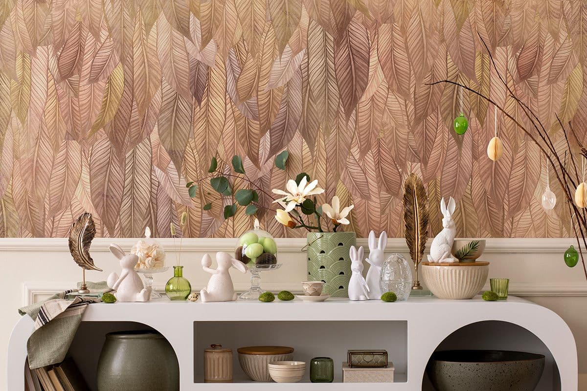 Patrani, Ethereal Foliage Elegance Wallpaper shown in a room