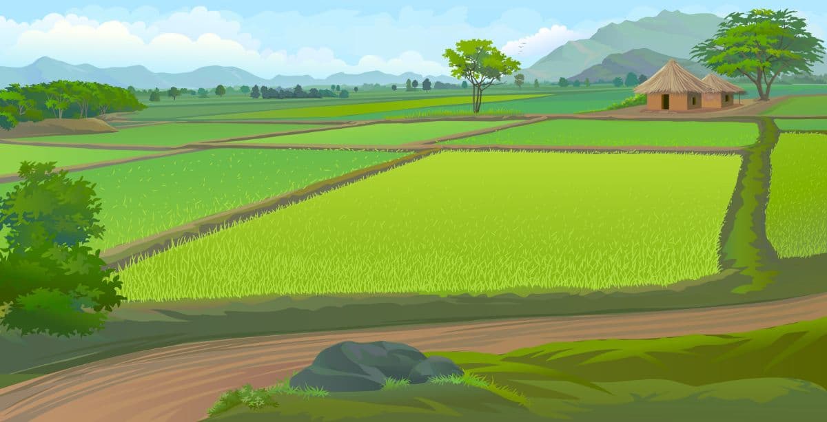 Tranquil Fieldscape Wallpaper Mural pattern detail