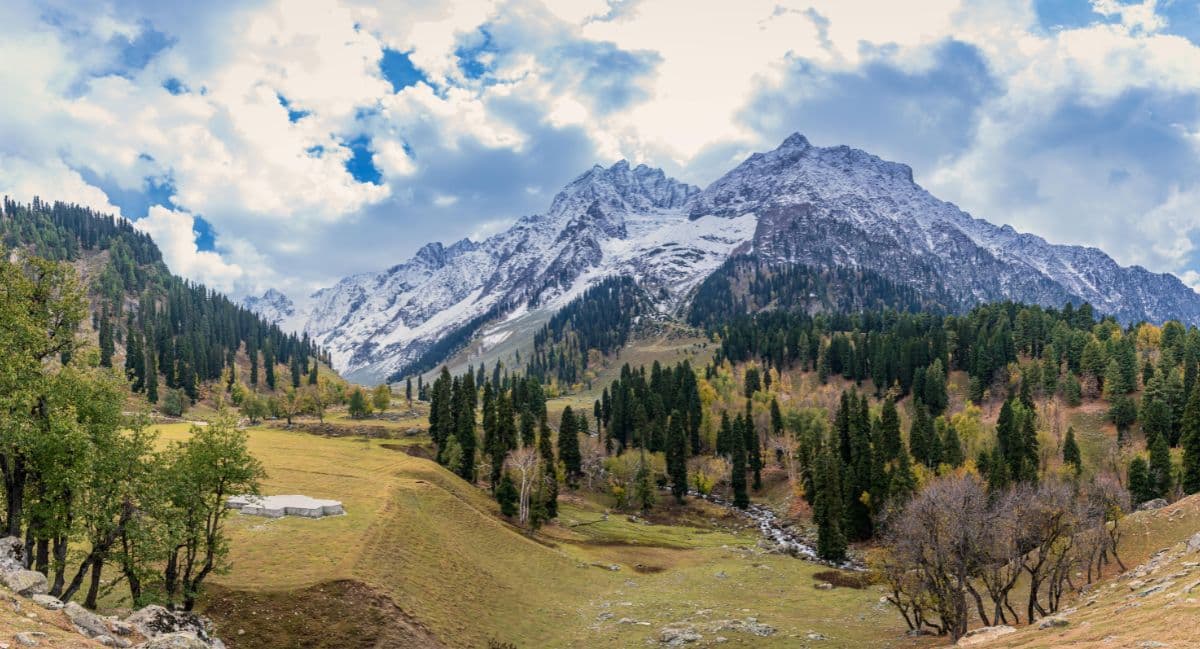 Serene Landscape of Sindh River Valley Wallpaper pattern detail