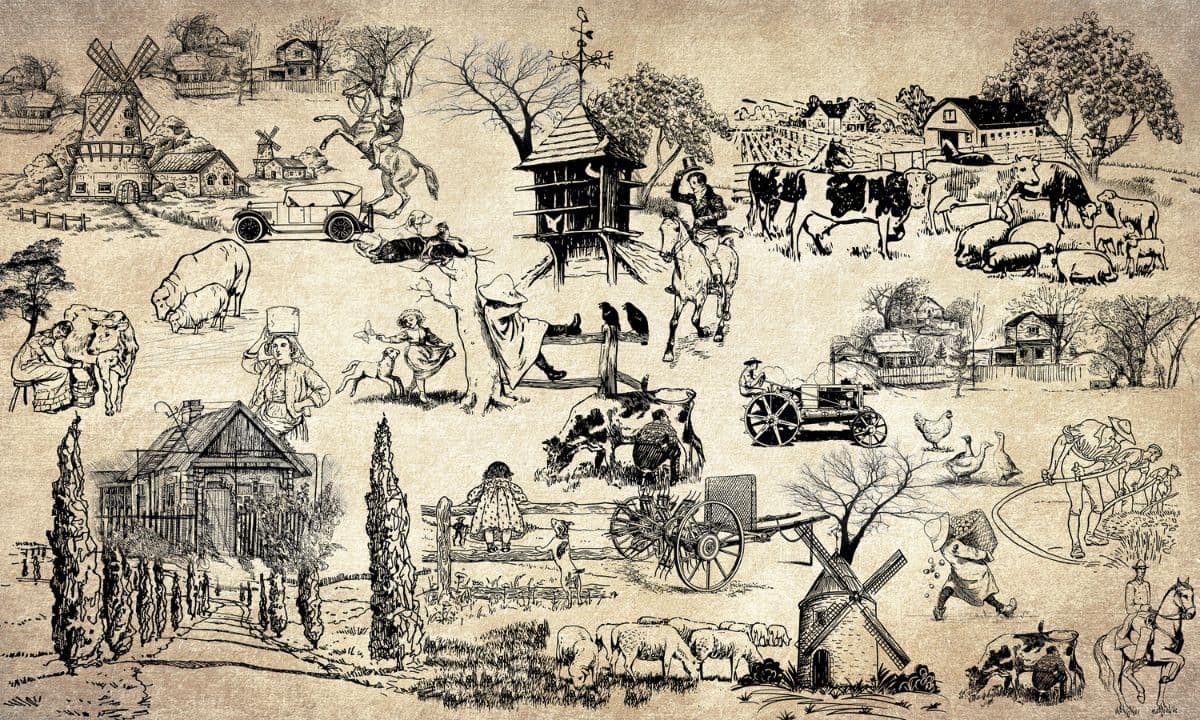 Countryside Magasin Pittoresque Wallpaper, Customized pattern detail