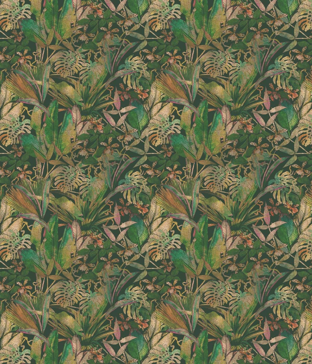 Rainforest Rhapsody Wallpaper Mural pattern detail