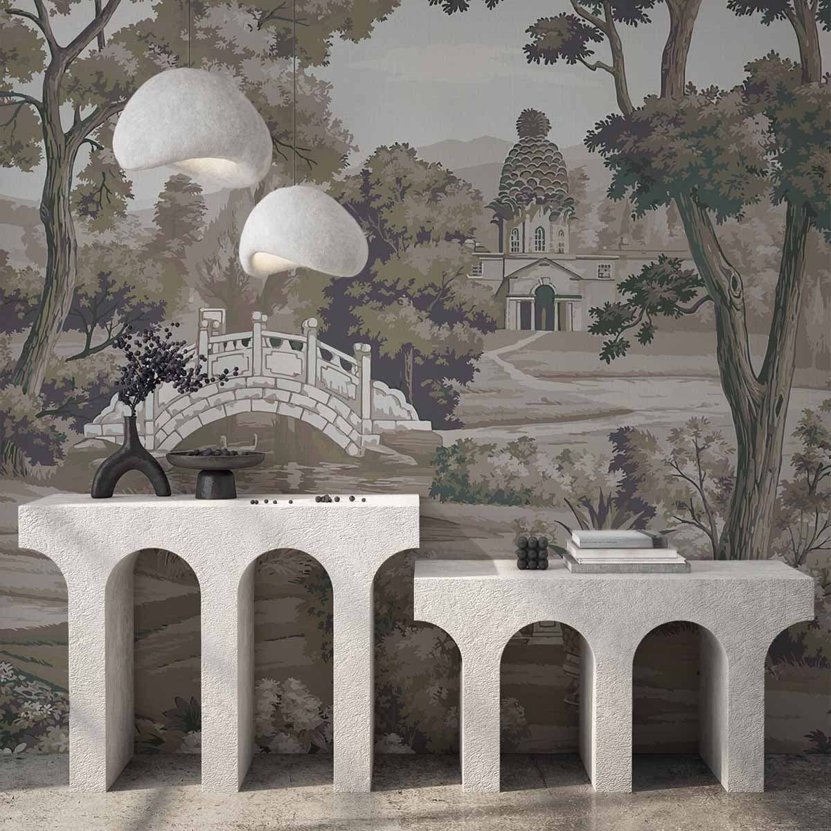 Toscana Garden Wallpaper Mural shown in a room