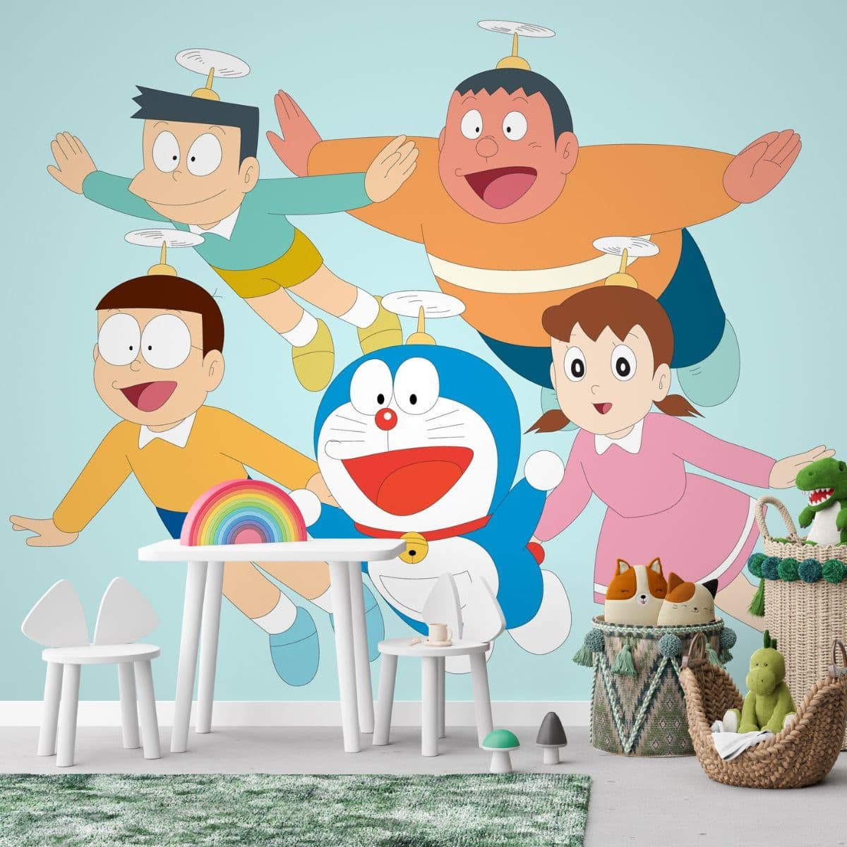 Doraemon Wallpaper for Wall shown in a room