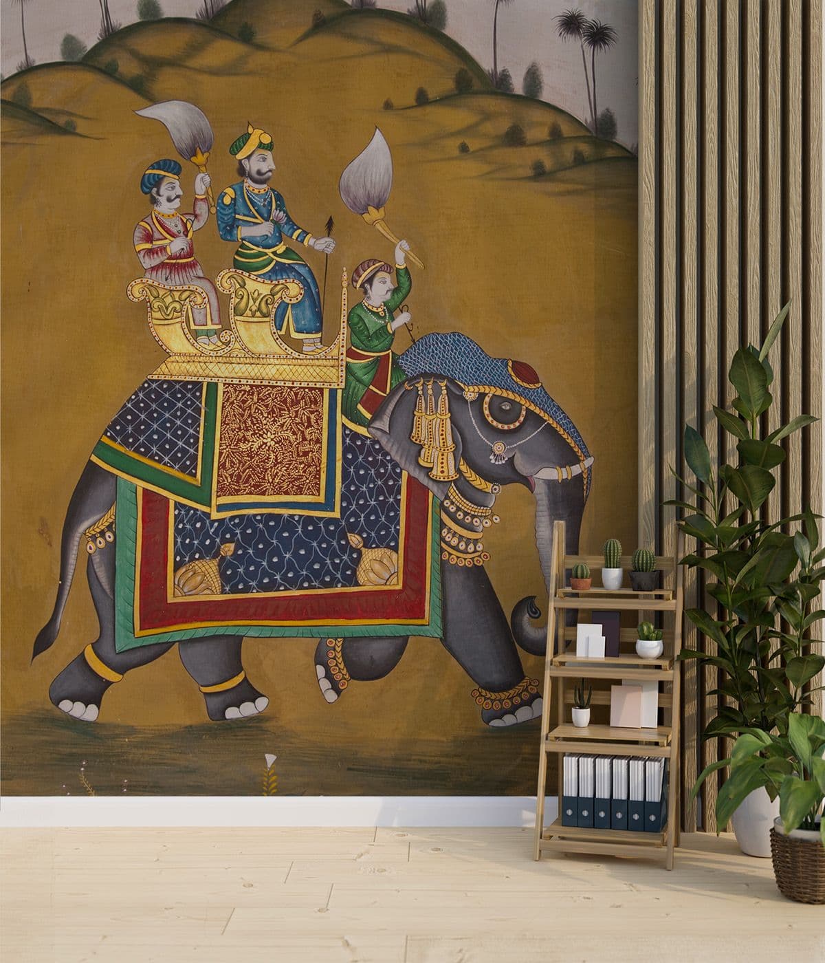 Hathi Raja Wallpaper Mural shown in a room