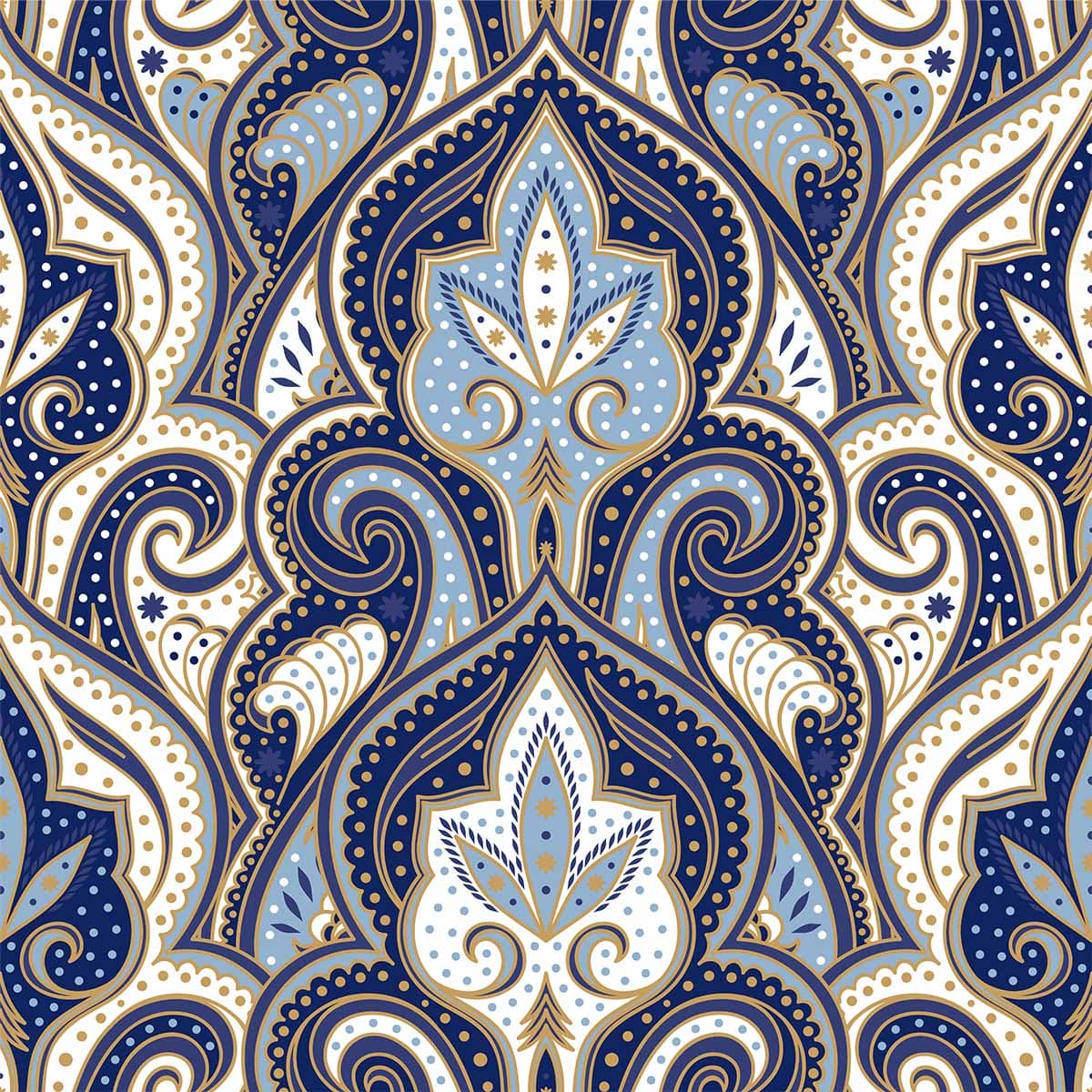 Floral Arabesque Medallion Wallpaper pattern detail