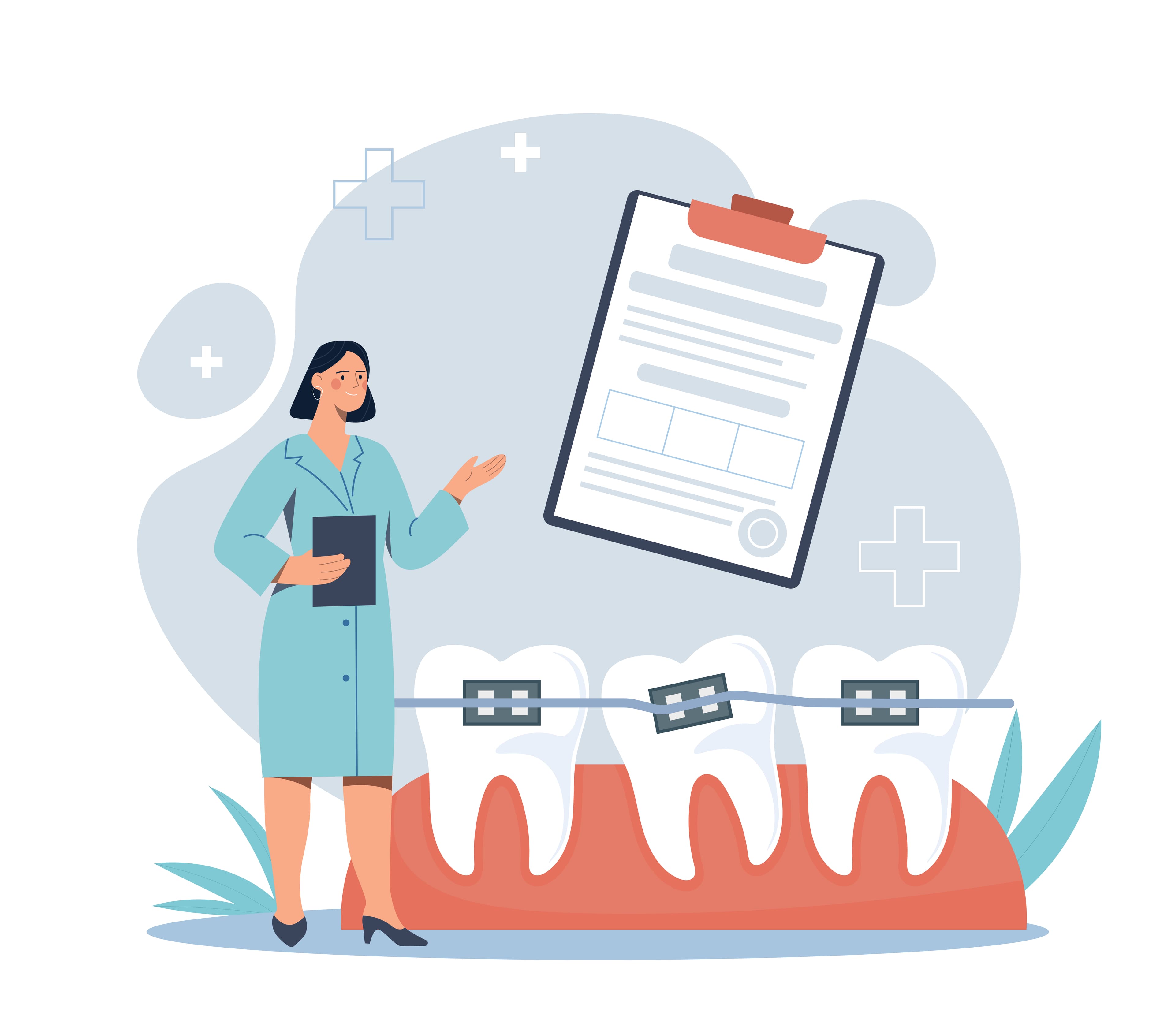 Dental Clinic Braces Medical Theme Wallpaper pattern detail