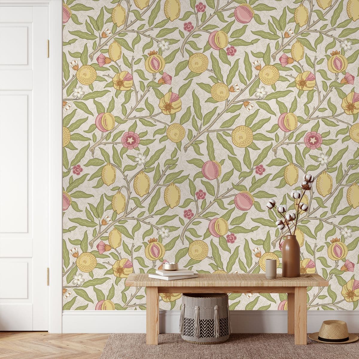 William Morris Inspired Wallpaper shown in a room