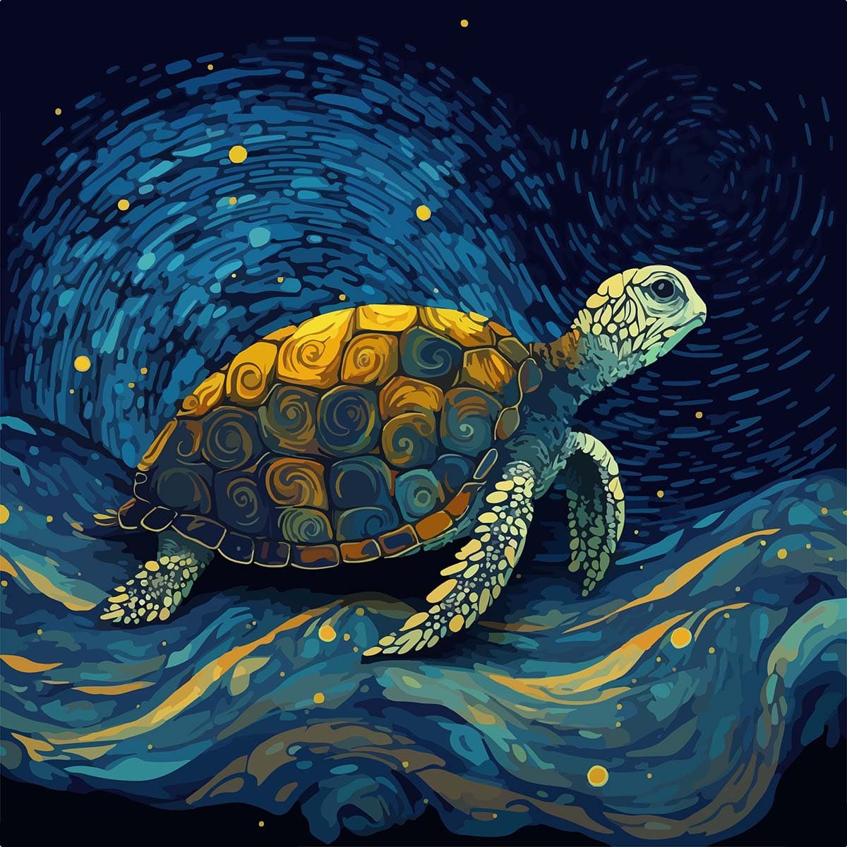 Positive Energy Tortoise Tapestry Wallpaper pattern detail