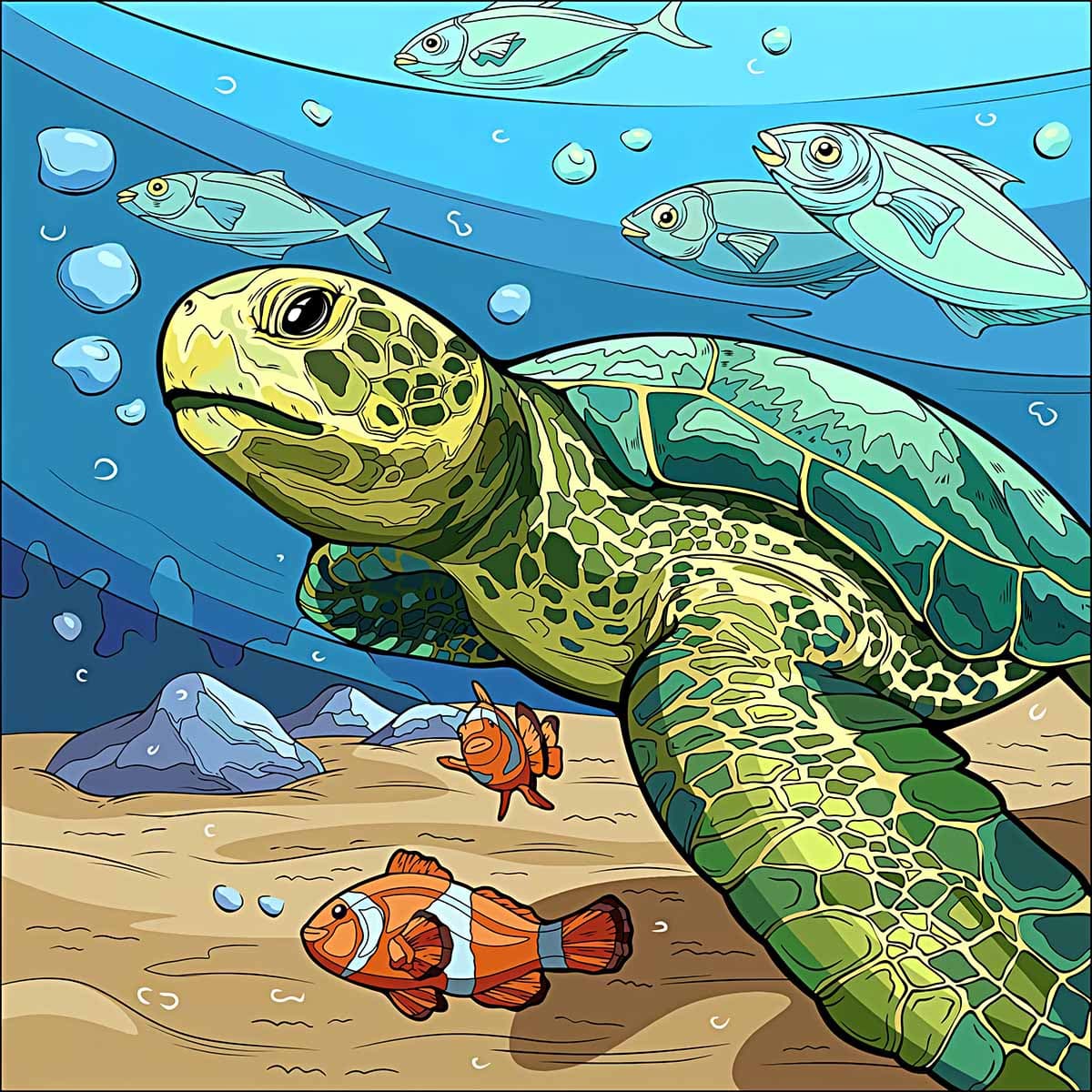 Serenity Vastu Turtle Retreat Wallpaper pattern detail