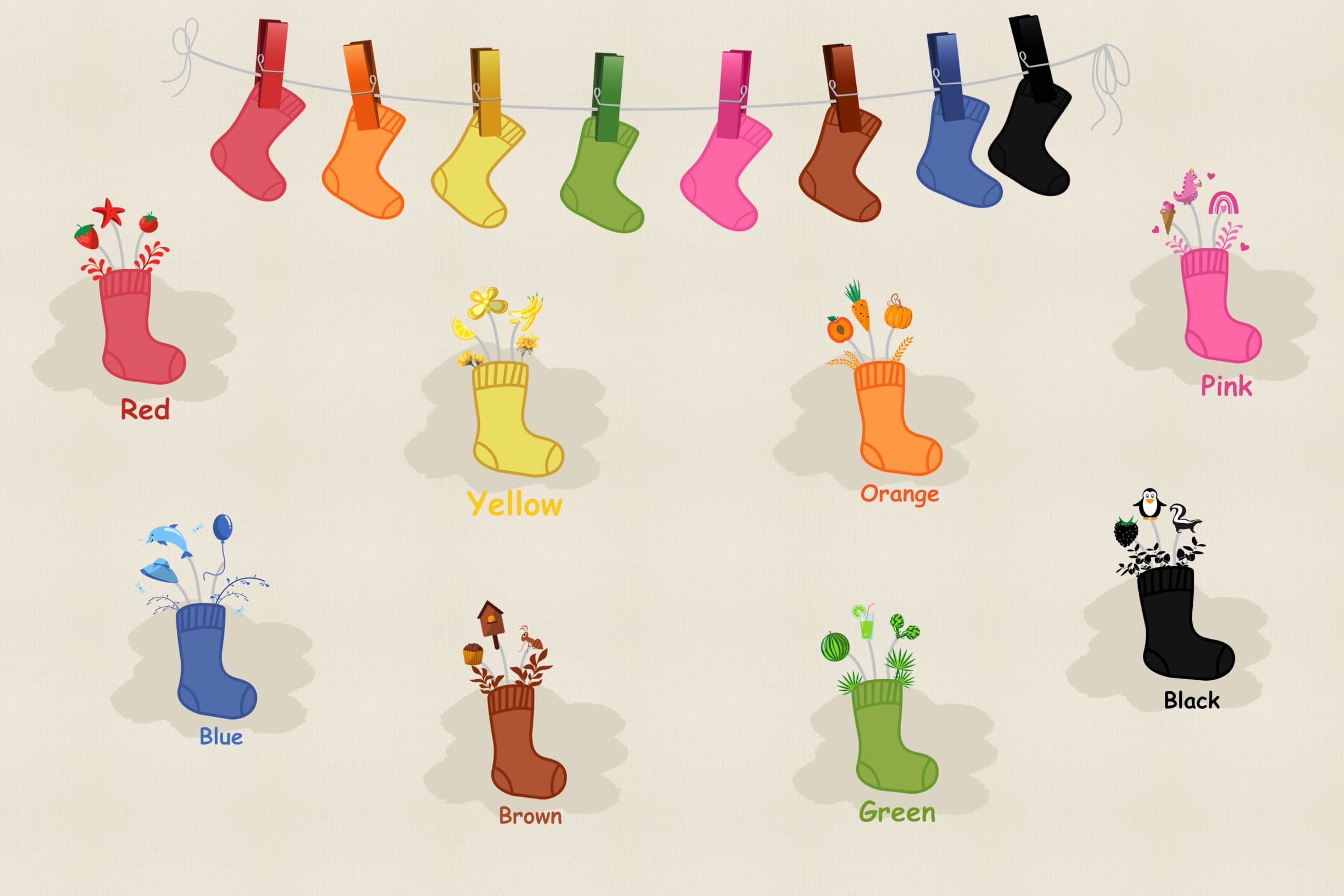 Educational Colours Learning Wallpaper for Kids pattern detail