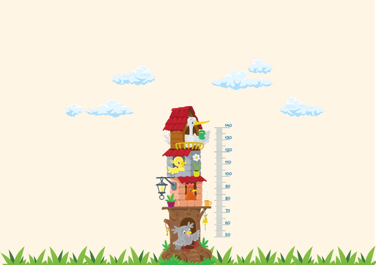 Kids Height Chart Fun Measurement Wall Design wallpaper pattern detail