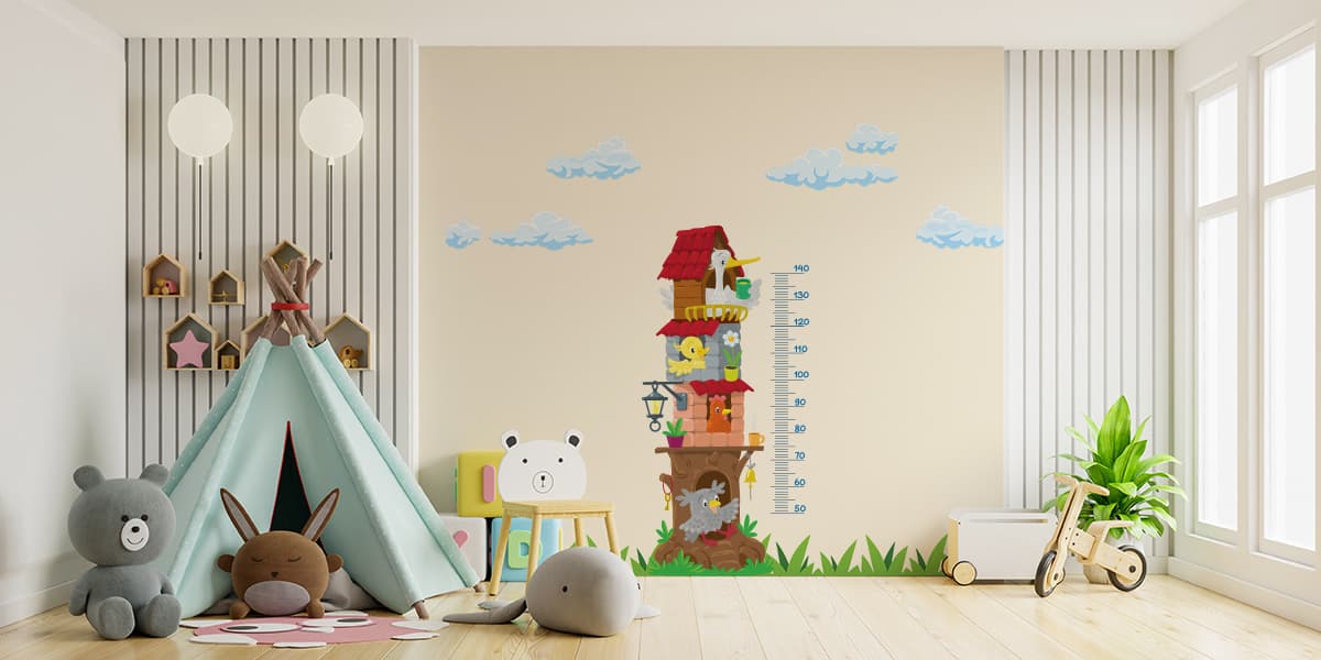 Kids Height Chart Fun Measurement Wall Design wallpaper shown in a room