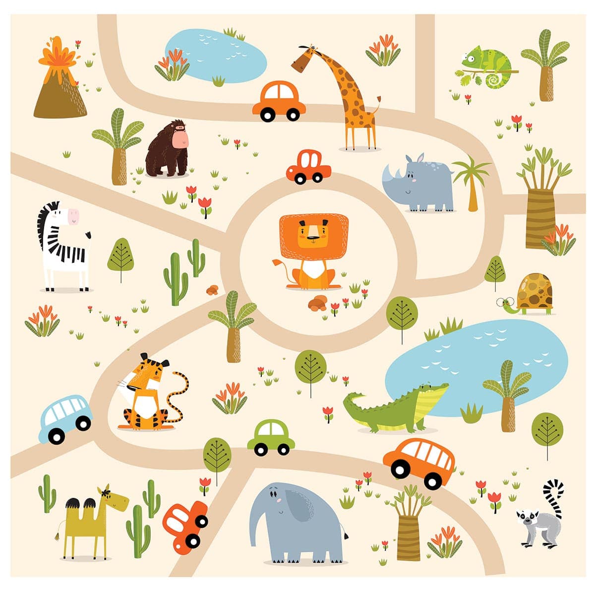 Fun Kids Games Activity Theme Wall Design Wallpaper pattern detail
