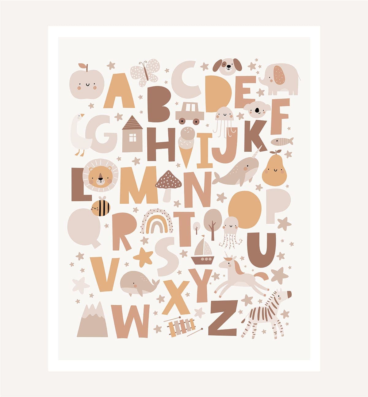 Colorful Alphabet Learning Kids Room Decor Wallpaper pattern detail