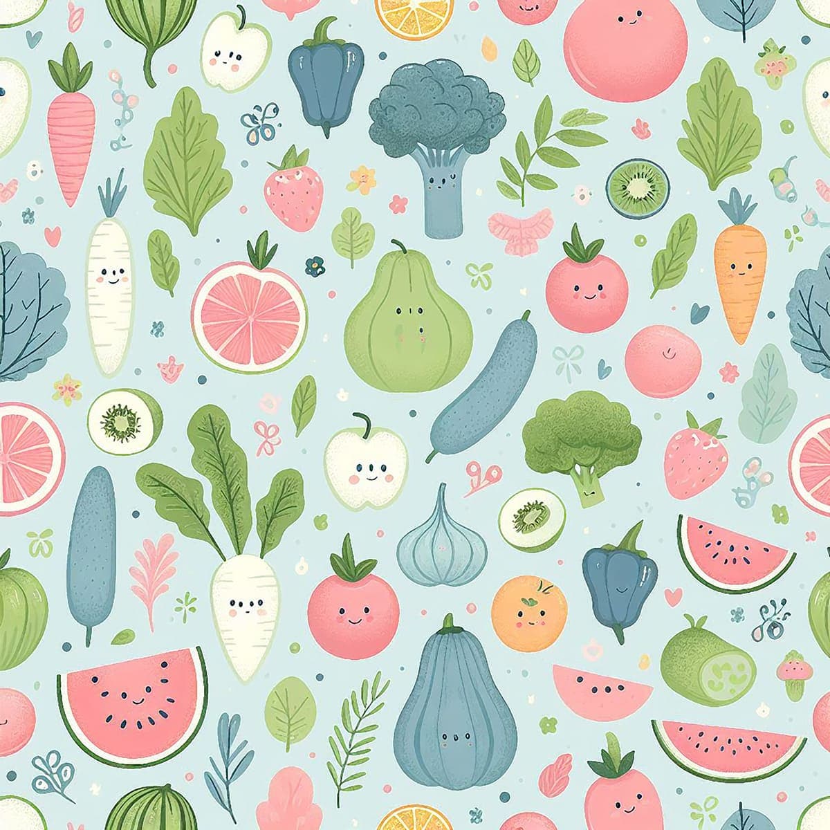 Seamless Kids Wallpaper Pattern Playful Wall Mural Wallpaper pattern detail