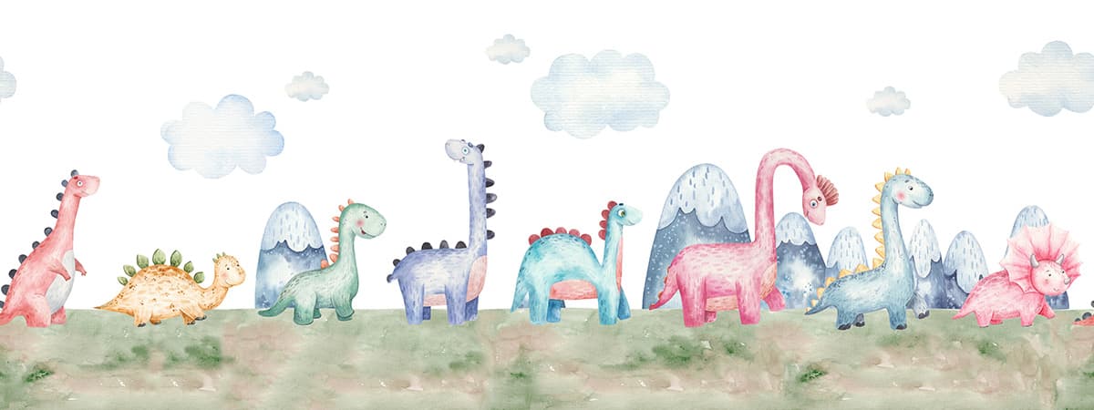 Kids Animal Wallpaper Cute Cartoon Wall Mural Design pattern detail