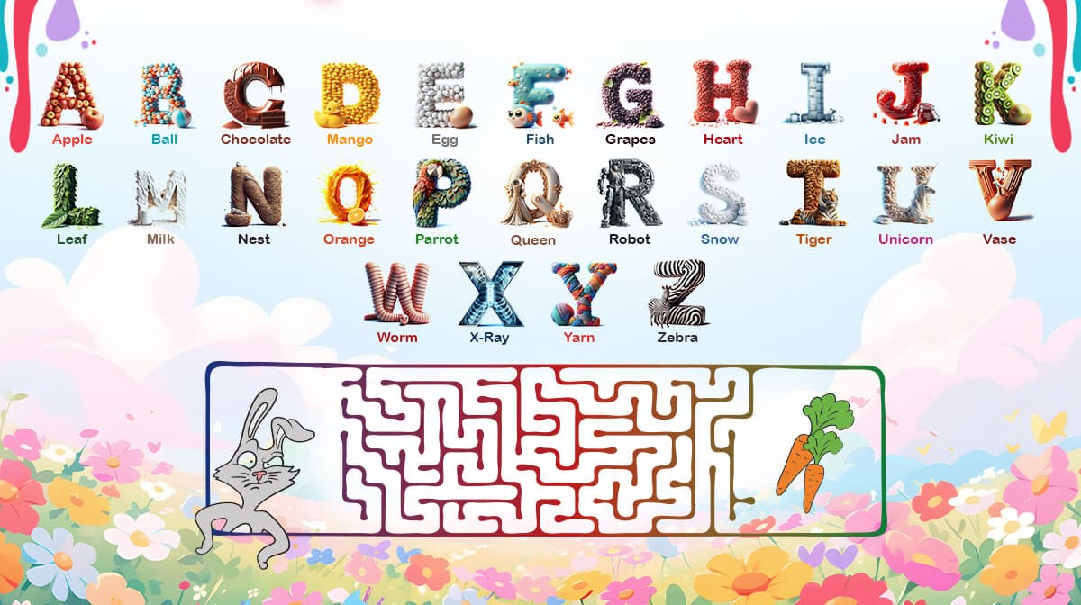 Fun Alphabet Learning Wallpaper for Kids Room pattern detail