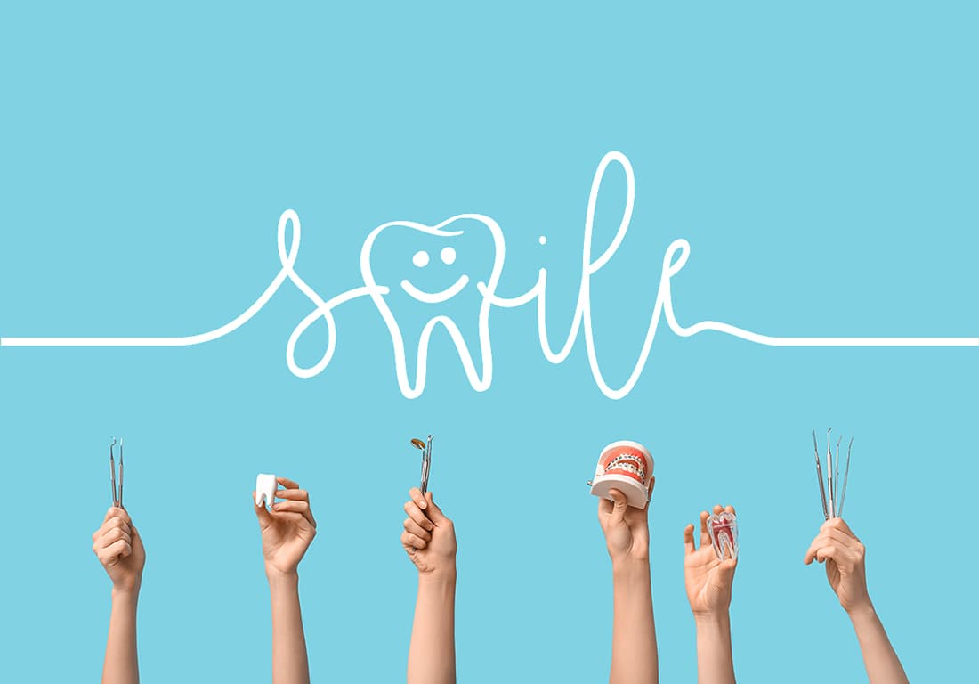 Smiling Tooth Dental Clinic Wall Design wallpaper pattern detail