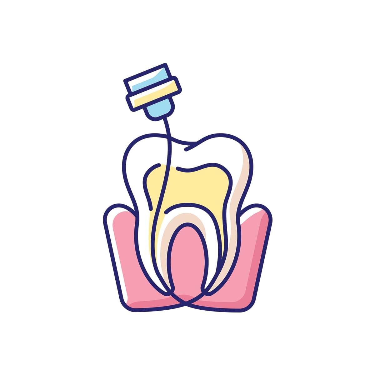 Teeth Root Canal Wallpaper for Dental Clinic pattern detail