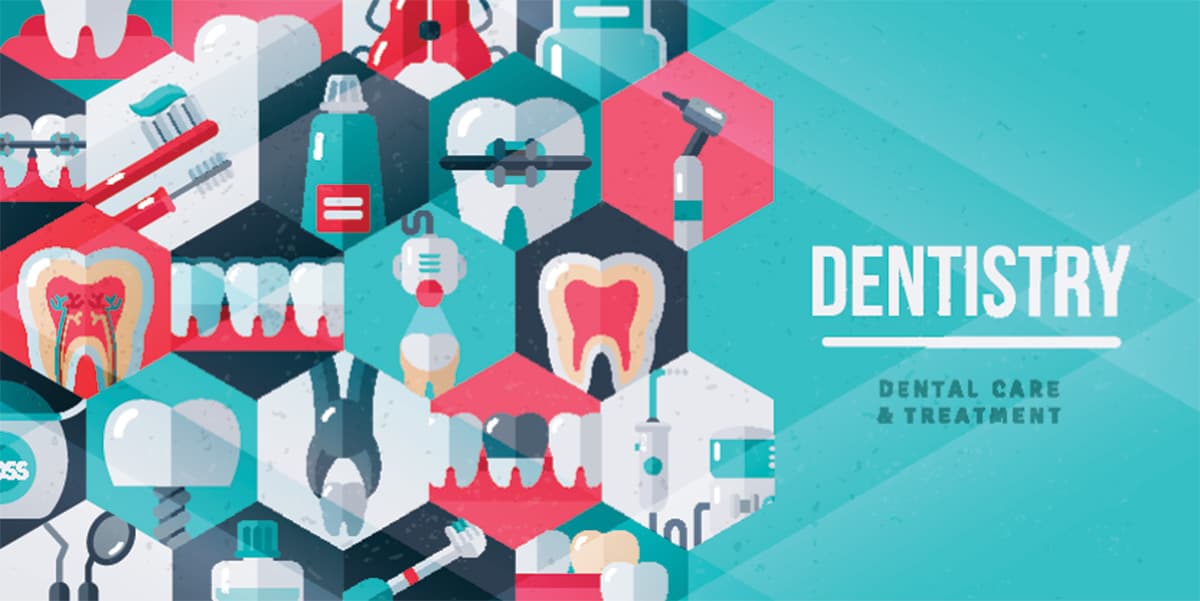 Dental Care & Treatment Wallpaper for Dental Clinic pattern detail