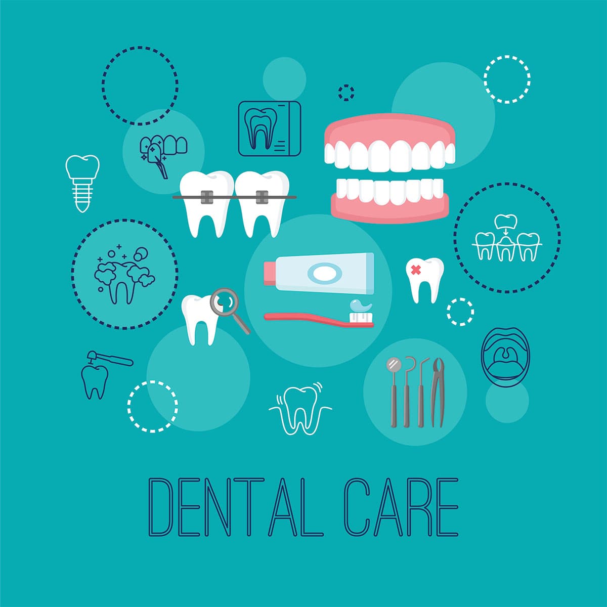 Elegant Dental Care Clinic Wall Design Wallpaper pattern detail