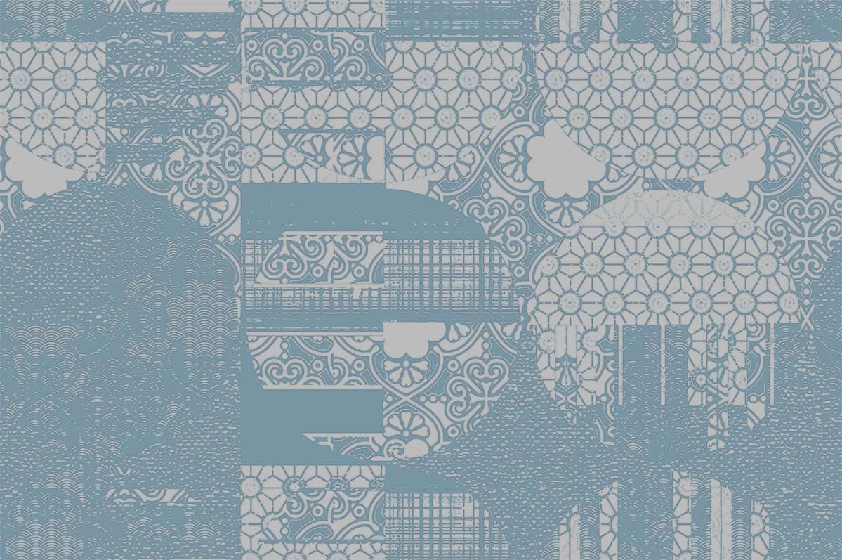 Serene Native Japan Floral Design Wallpaper pattern detail