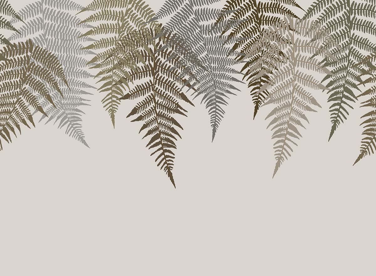 Classy Hanging Fern Leaves Wallpaper Mural pattern detail