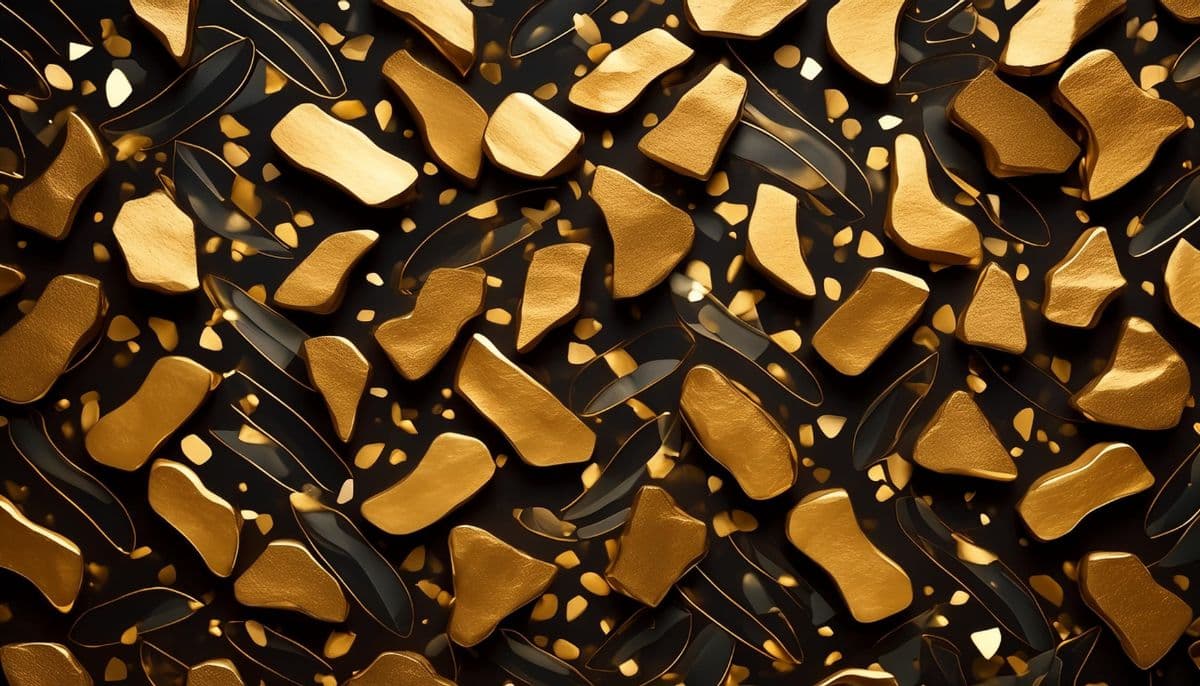 Luxury Golden Terrazzo Wallpaper Mural pattern detail