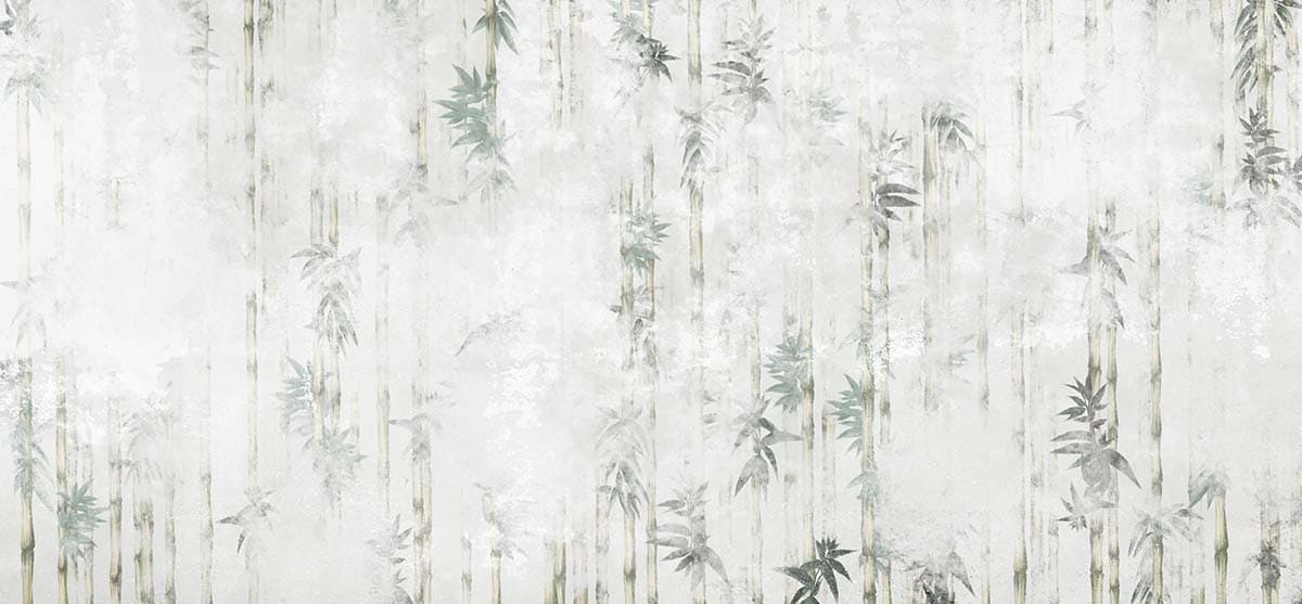 Wabi Sabi Bamboo Cane and Leaves Shabby Texture Wallpaper pattern detail