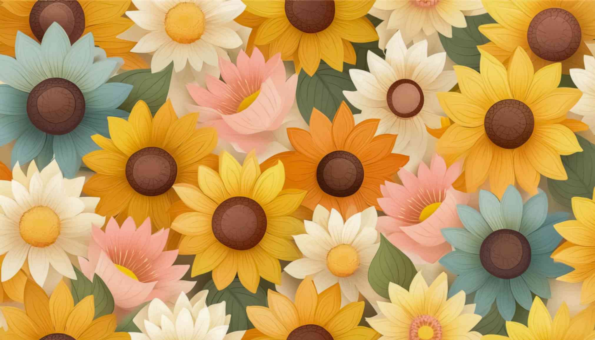 Sunflower Symphony Wallpaper for Wall pattern detail
