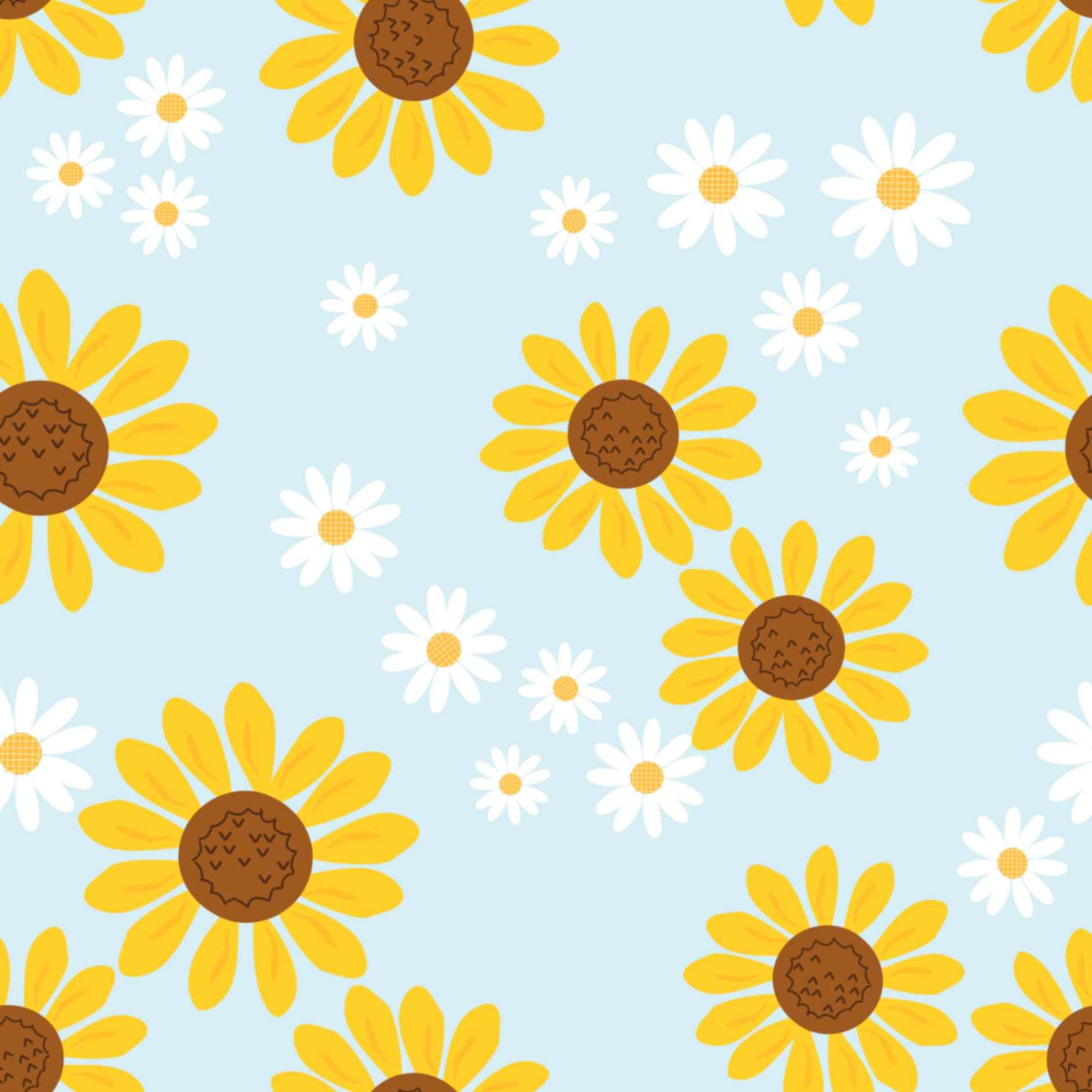 Brighten Your Day with Sunflower Joy Wallpaper Mural pattern detail