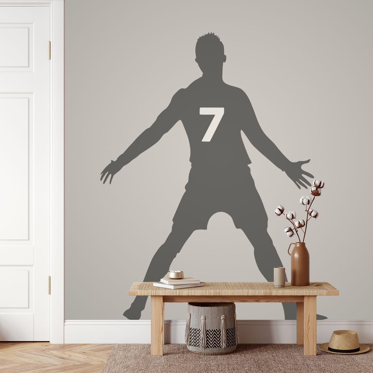 CR7 Silhouette Wallpaper Mural shown in a room