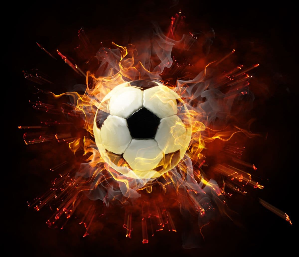 Flamy Football Wallpaper Mural pattern detail