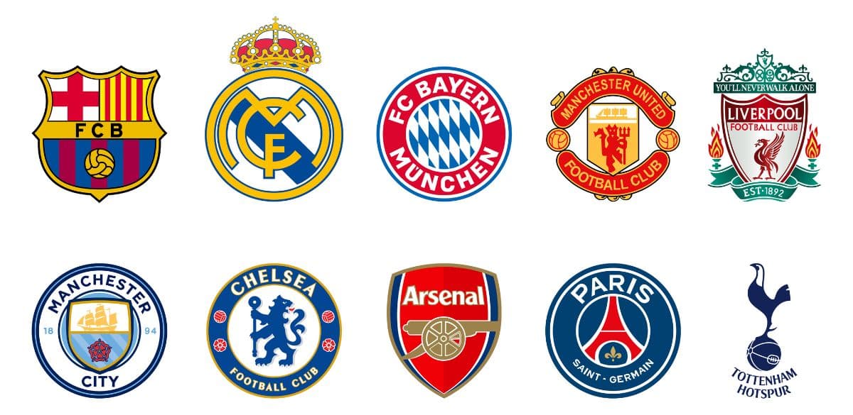 Football Clubs Logo Wallpaper Mural pattern detail