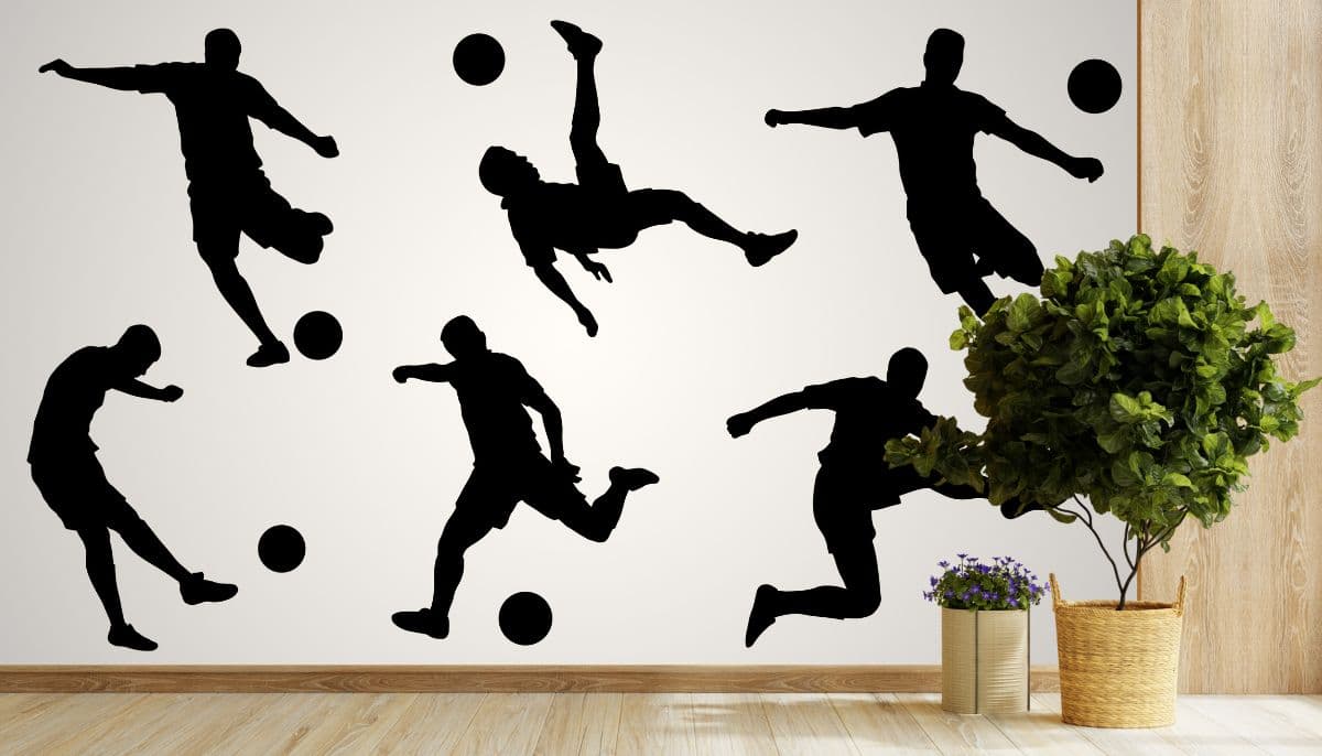 Football Shots Wallpaper Mural for Wall shown in a room