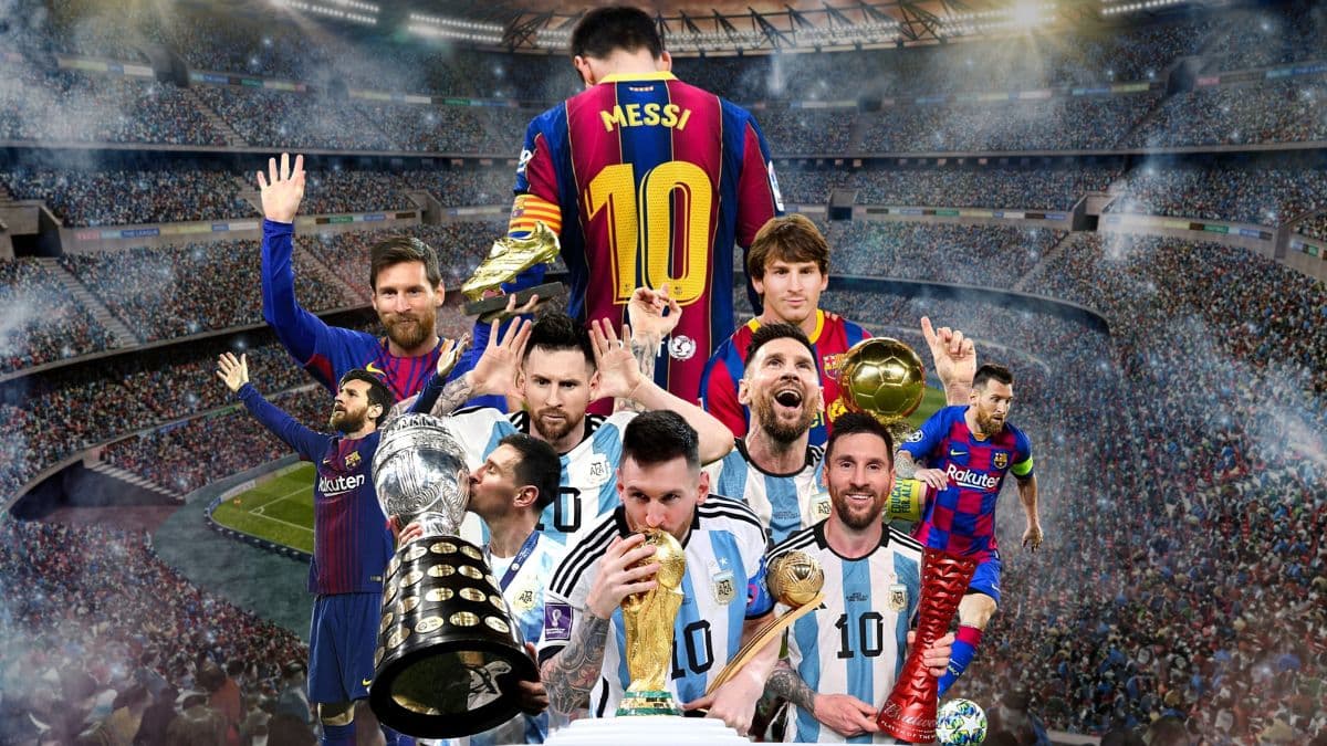 Legendary Footballer Messi Wallpaper for Wall pattern detail