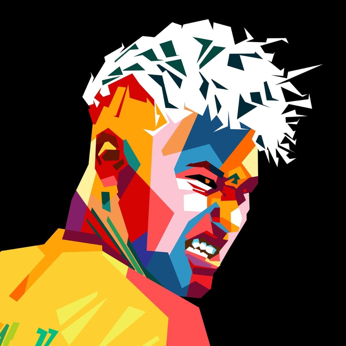 Neymar Jr. Abstract Wall Mural Wallpaper pattern detail
