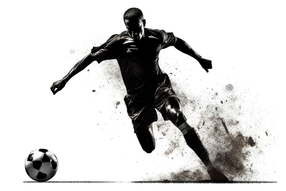 Silhouette of A Soccer Player Wallpaper Mural pattern detail
