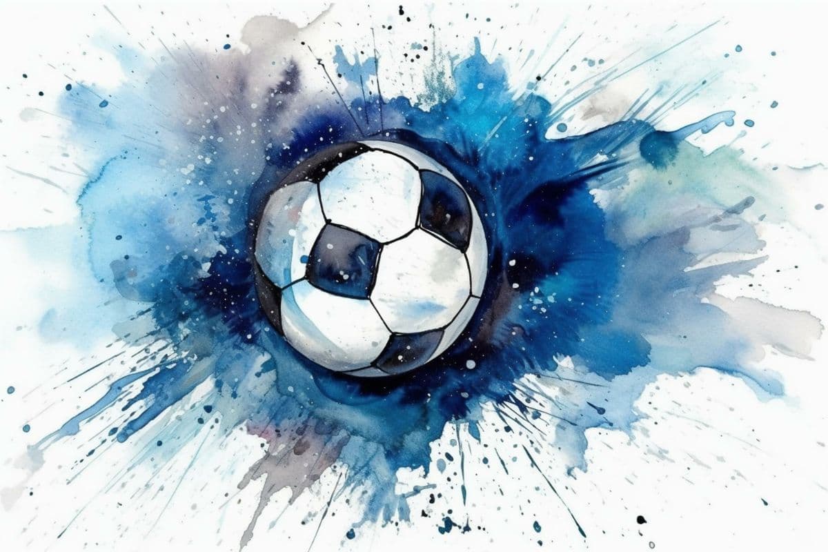 Soccer Football Watercolor Wallpaper pattern detail