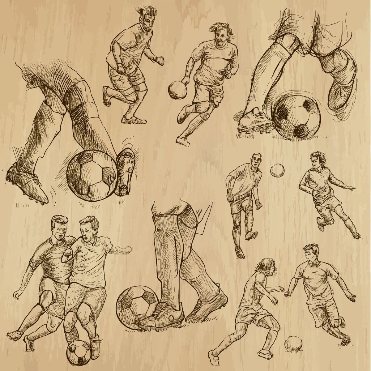 Soccer Game Wallpaper Mural for Wall pattern detail