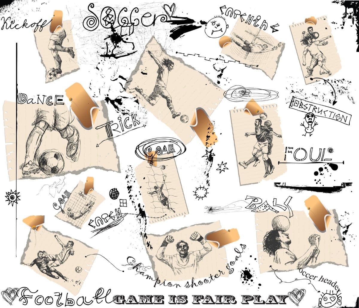 The Art of Football Mural Wallpaper pattern detail
