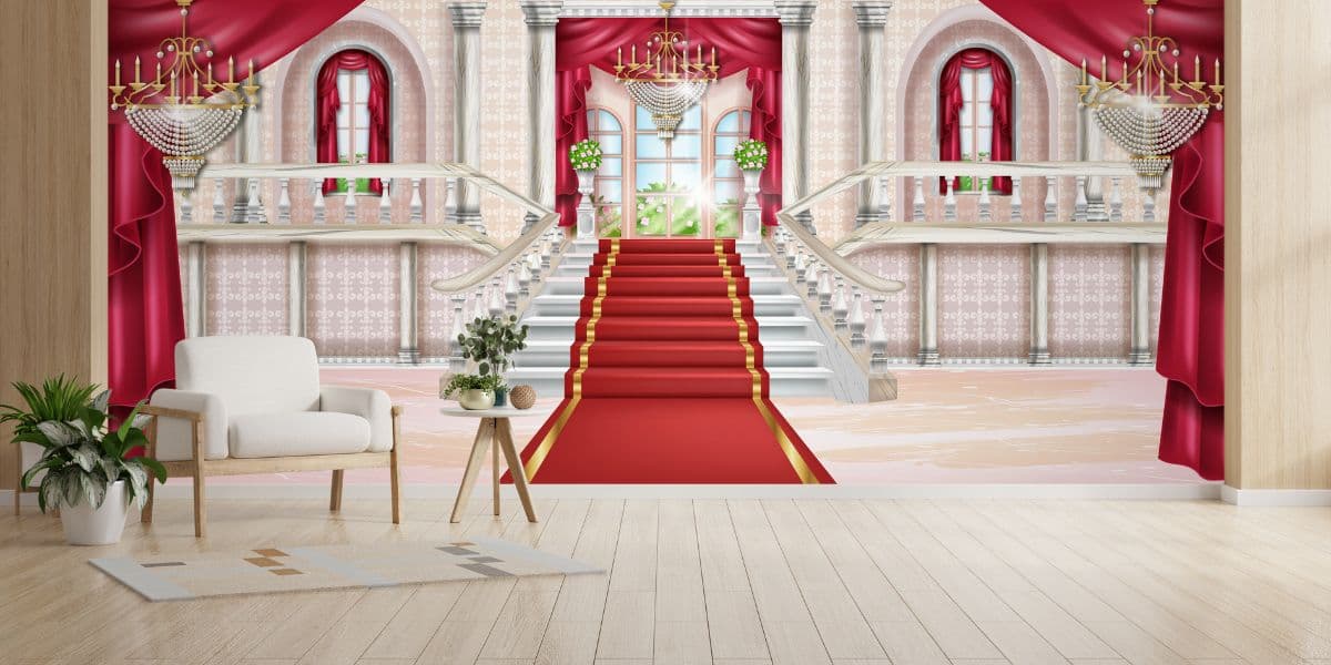 Luxury Castle Hall Wallpaper Mural for Wall shown in a room
