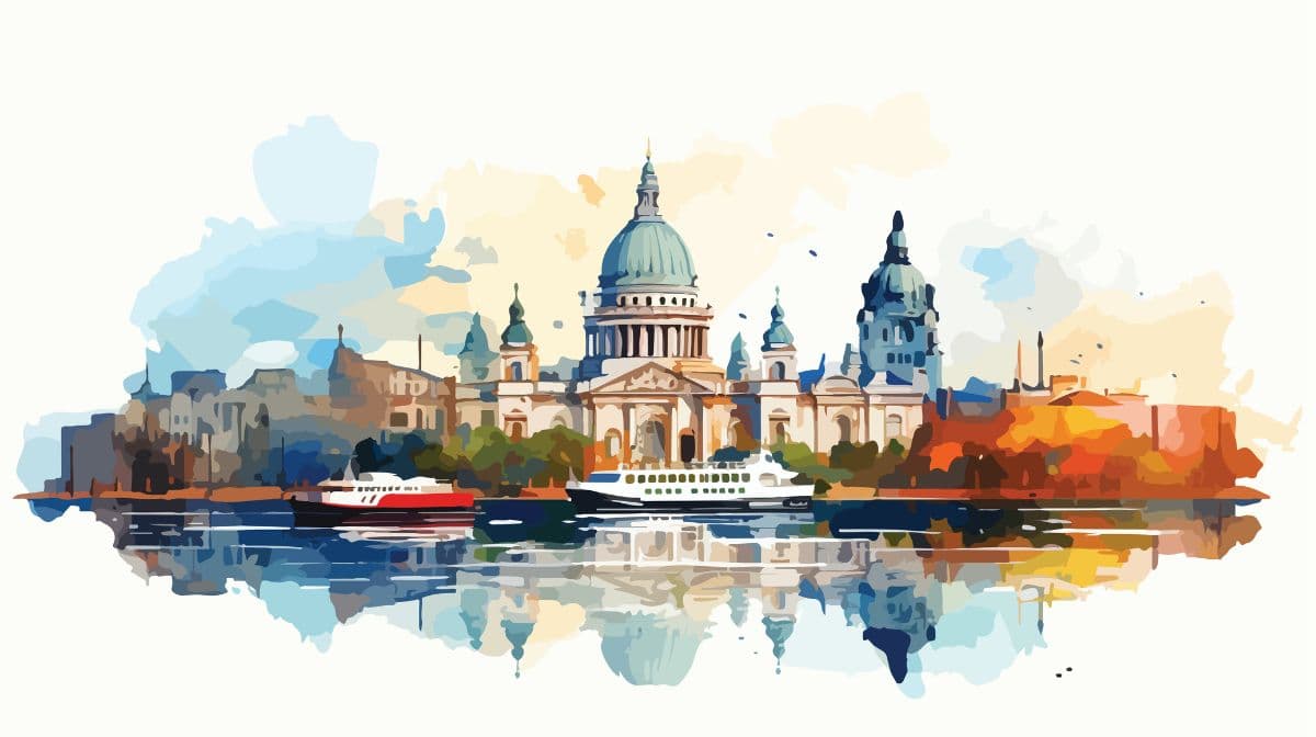 Landmark of Kolkata City Skyline Wallpaper Mural pattern detail