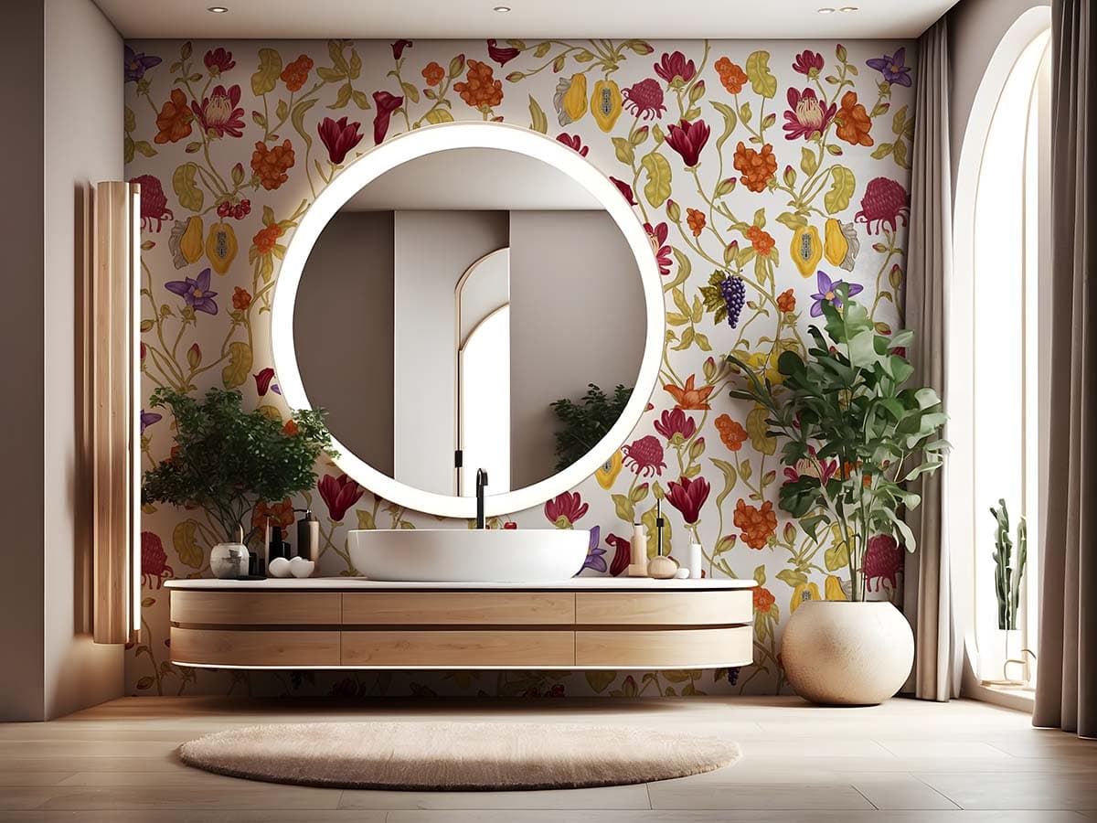 Abstract Petals Mural Wallpaper, Customized shown in a room