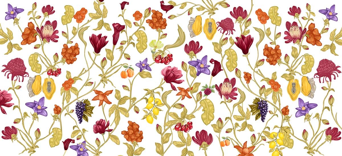 Abstract Petals Mural Wallpaper, Customized pattern detail