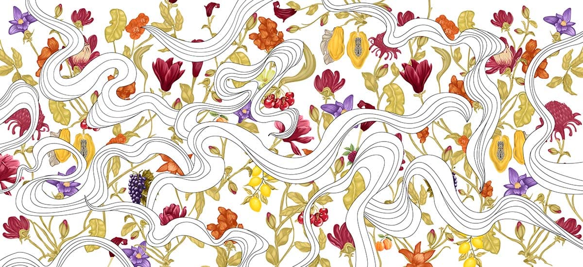 Mehak, Beautiful Floral Design Mural Wallpaper, Customized pattern detail