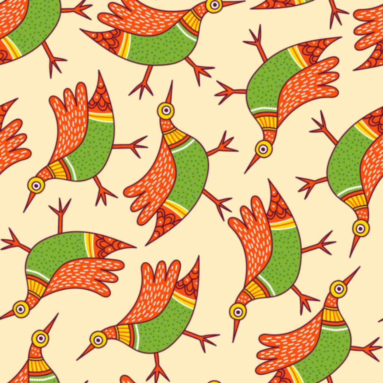 Chitrangada's Chirp Gond Art Wallpaper pattern detail